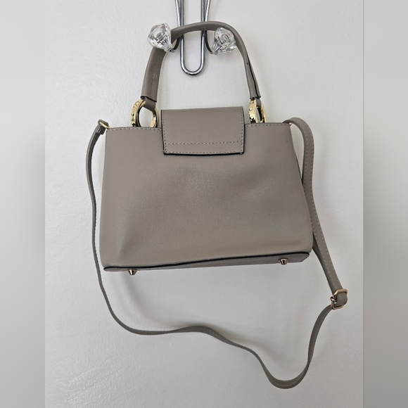 Vera Pelle Italy Leather Grey Hand Shoulder Bag EUC - Picture 5 of 7